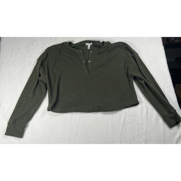 Abound Sweater Green Womens M‎ Ribbed Stretch - Picture 3 of 4